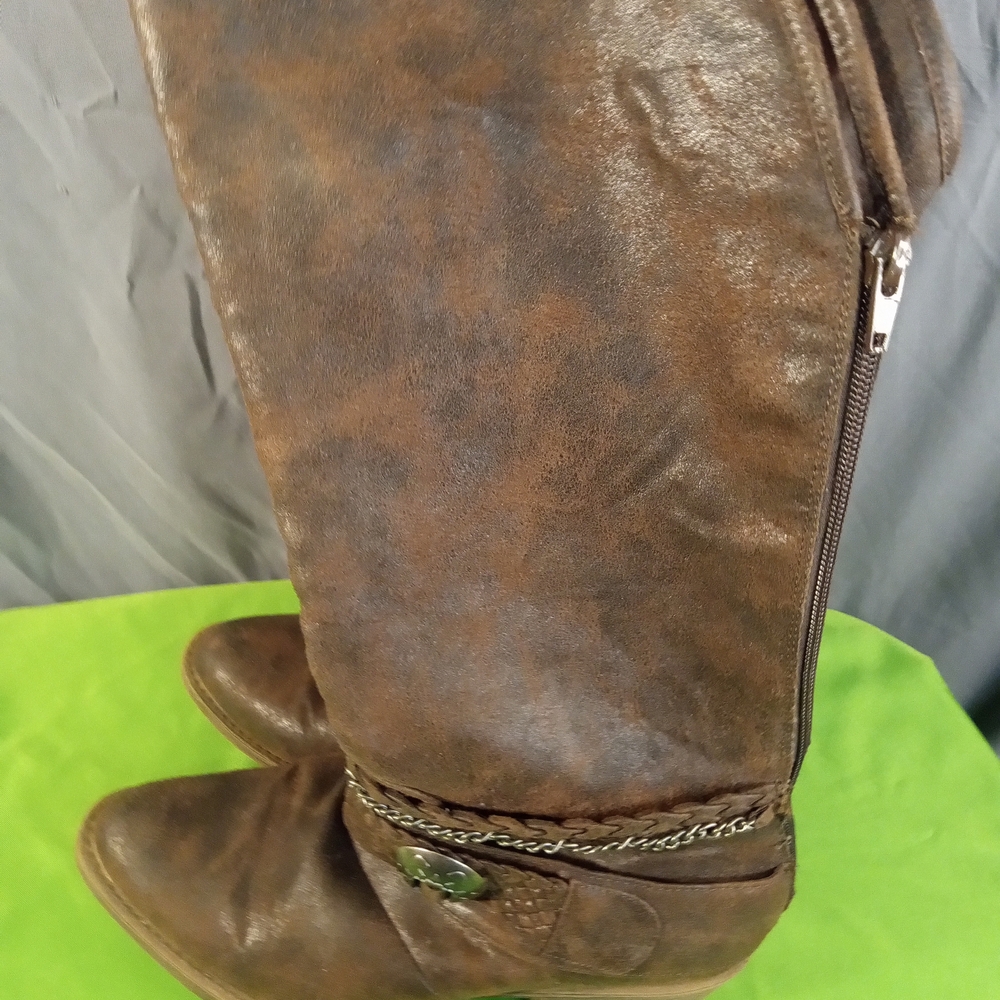 Coconuts by Matisse Brown Heeled Boots with Chain Detail